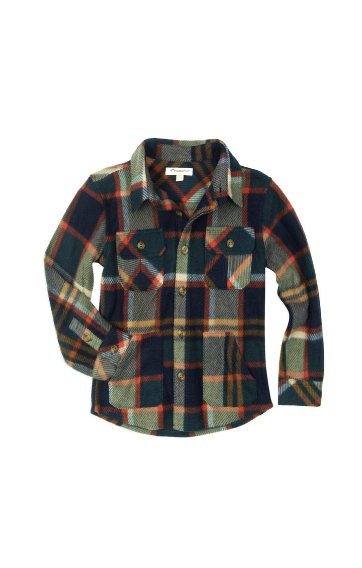 Button Down Shirt | Snow Fleece Navy Everglade | Appaman - The Ridge Kids