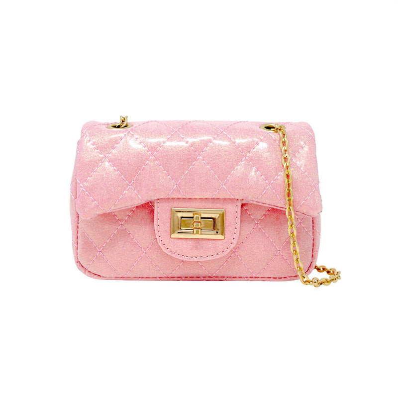 Handbag | Classic Quilted Sparkle- Pink Lemonade | Tiny Treats and Zomi Gems