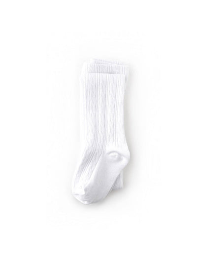 Cable Knit Tights | White | Little Stocking Co. - The Ridge Kids