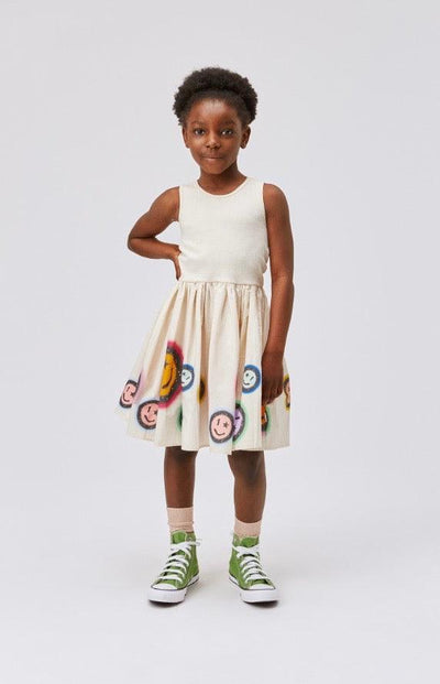 Cassandra Organic Cotton Short Sleeve Dress | Space Rainbow | Molo - The Ridge Kids