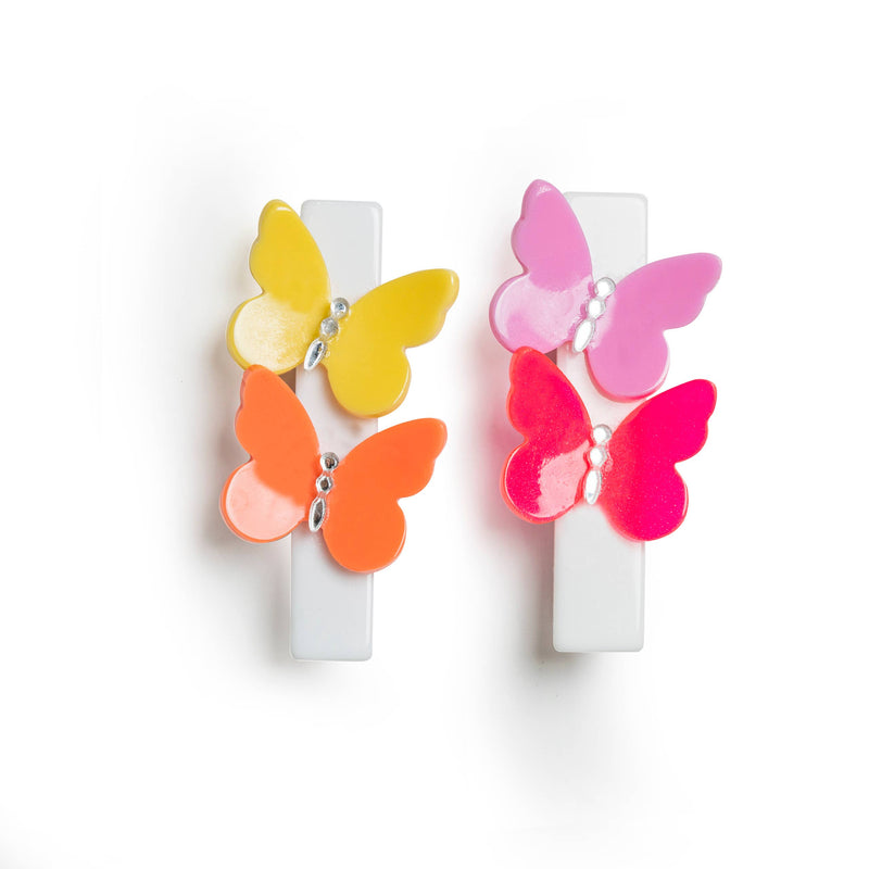 Alligator Clips | Multi Color Double Butterfly | Lilies and Roses NY