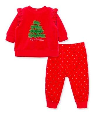 Christmas 2PC Set | Dot Tree Pant Set | Little Me - The Ridge Kids