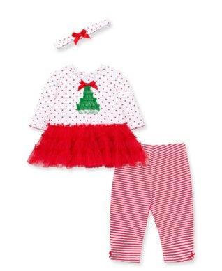 Christmas Baby Outfit | Pretty Dress Legging set | Little Me - The Ridge Kids