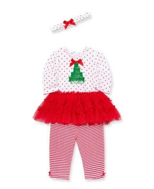 Christmas Baby Outfit | Pretty Dress Legging set | Little Me - The Ridge Kids