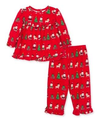 Christmas Pajamas | Girl Santa Coat PJ | Little Me - The Ridge Kids