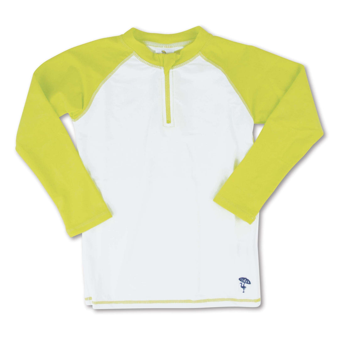Boys Swim | Rash Guard - Water Appearing Citron and White | Shade Critters - The Ridge Kids