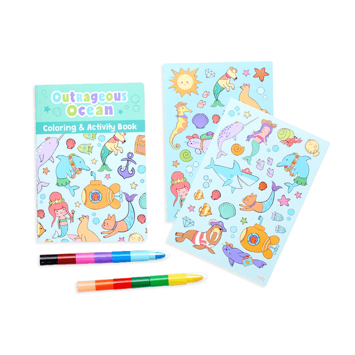 Coloring and Activity Set | Mini Traveler Outrageous Ocean | Ooly - The Ridge Kids