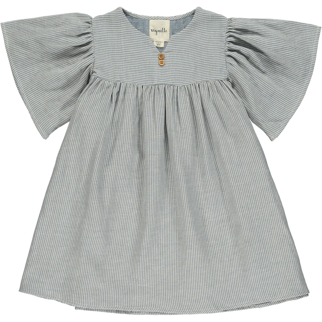 Cora Cotton Blouse | Blue Stripe | Vignette - The Ridge Kids