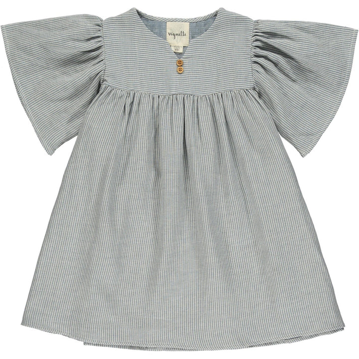 Cora Cotton Blouse | Blue Stripe | Vignette - The Ridge Kids
