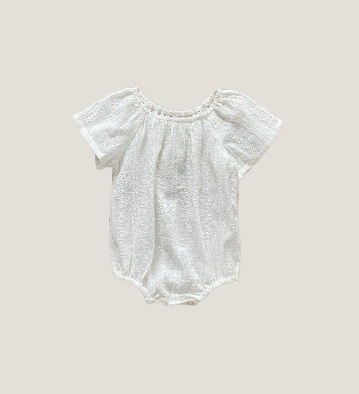Cotton Baby Romper | 100 % Organic Lace Blanca Romper | Odiee Organic - The Ridge Kids