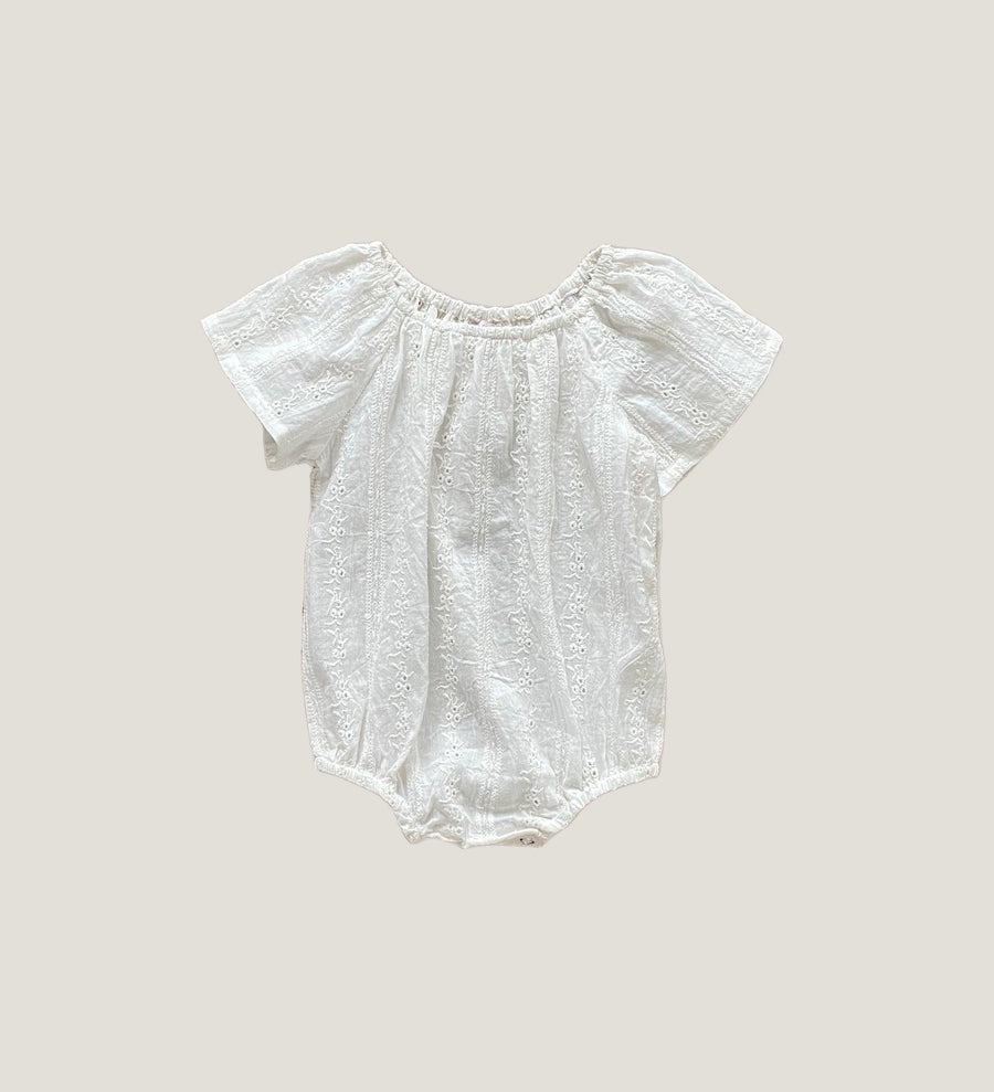 Cotton Baby Romper | 100 % Organic Lace Blanca Romper | Odiee Organic - The Ridge Kids