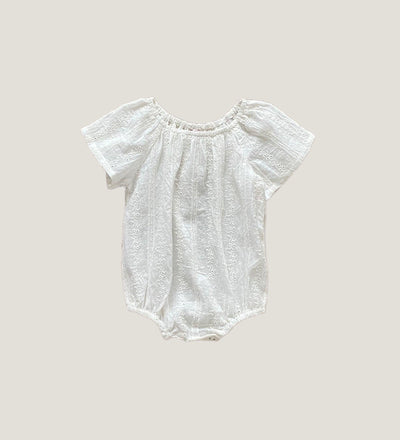 Cotton Baby Romper | 100 % Organic Lace Blanca Romper | Odiee Organic - The Ridge Kids