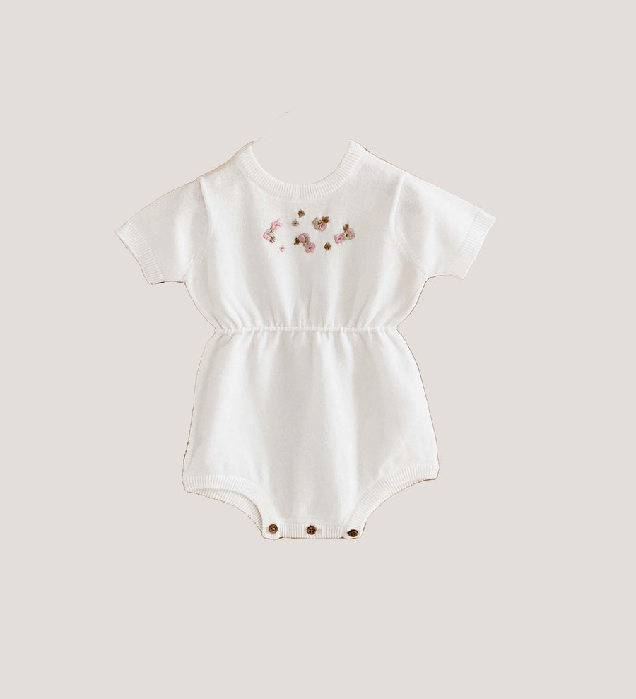 Cotton Baby Romper | 100 % Organic Mia-lie Ivory Romper | Odiee Organic - The Ridge Kids