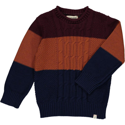 Cotton Chunky Sweater | Chesnee Maroon Rust | Me and Henry - The Ridge Kids