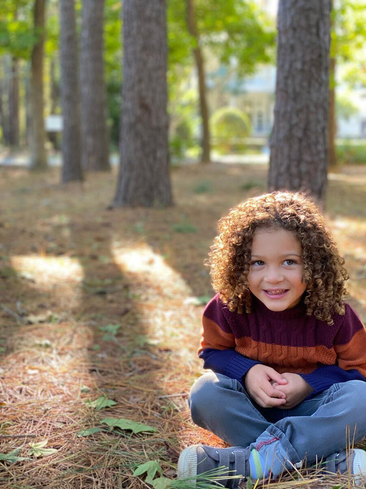 Cotton Chunky Sweater | Chesnee Maroon Rust | Me and Henry - The Ridge Kids