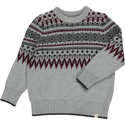 Cotton Fairisle Christmas Sweater | Oslo Grey | Me and Henry - The Ridge Kids