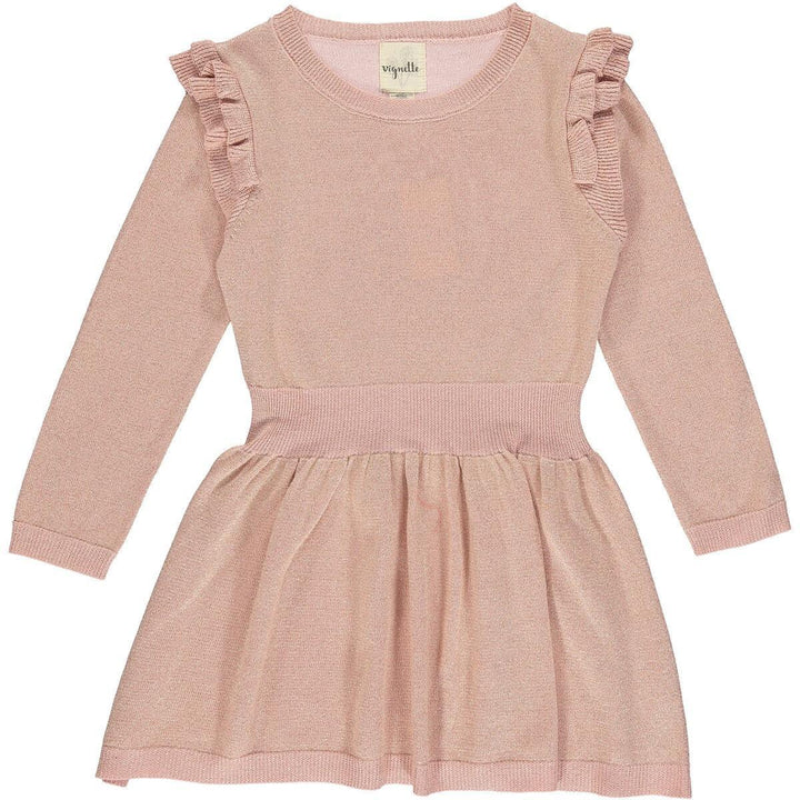 Cotton Knit Dress | Carrie Dress in Rose Pink | Vignette - The Ridge Kids