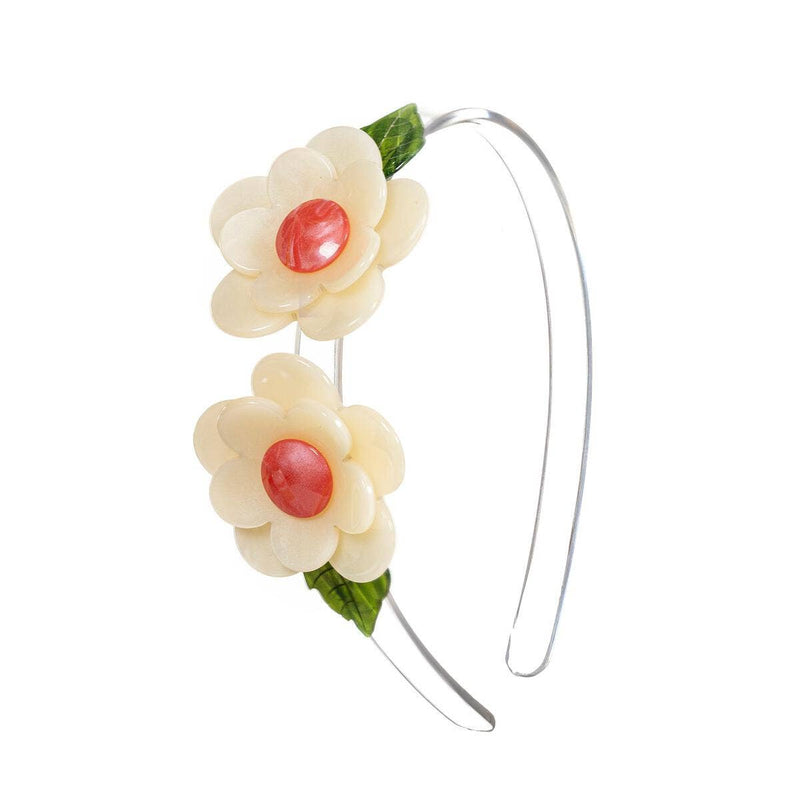 Headband | Double Camelia Flower- Pearl | Lilies and Roses NY