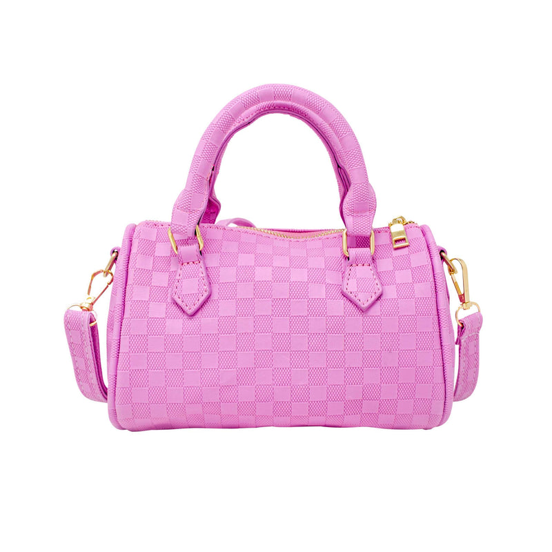 Handbag | Checkered Canvas Duffle- Lavender | Tiny Treats and Zomi Gems