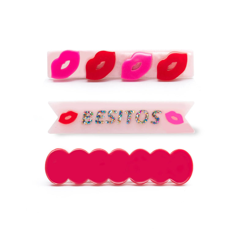 Alligator Clips Set | Kisses Besitos | Lilies and Roses NY