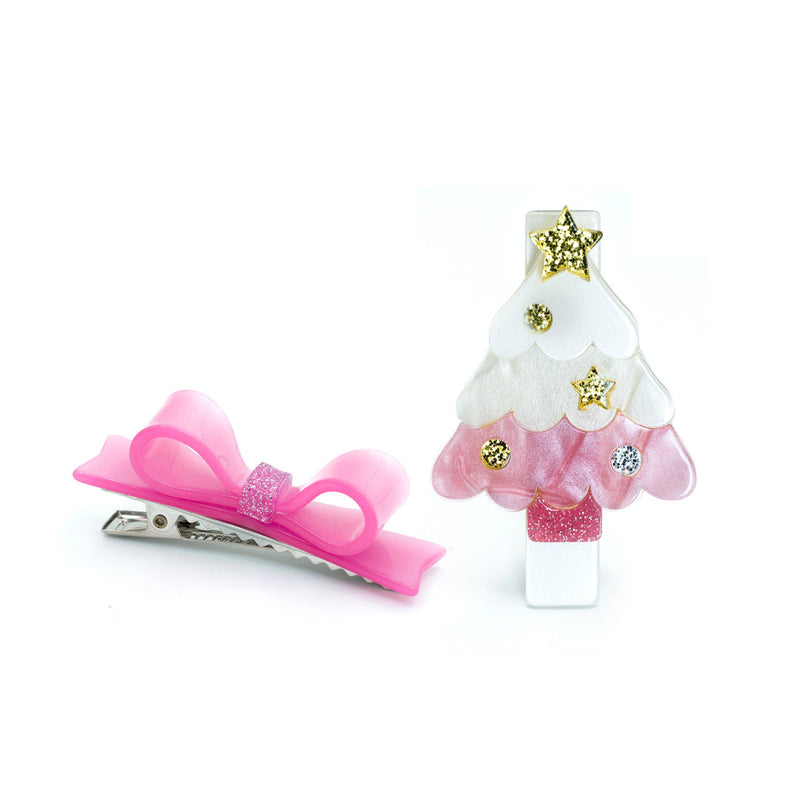 Alligator Clip Set | Christmas Tree Pink & Bowtie | Lilies and Roses NY