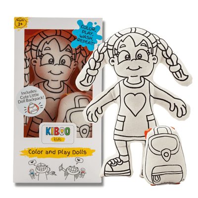 Color your Own - Doll with Braids - The Ridge Kids