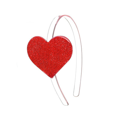 Headband | Valentines -Cece Heart Glitter- Red | Lilies and Roses NY - The Ridge Kids