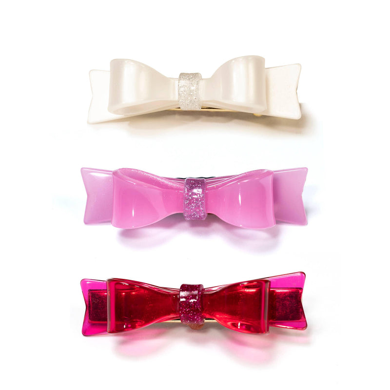 Alligator Clips | Valentines-Three Bowtie Satin | Lilies and Roses NY - The Ridge Kids