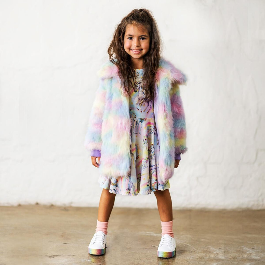 Faux Fur Jacket | Unicorn | Rock Your Baby - The Ridge Kids