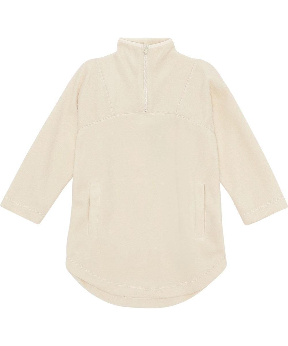 Fleece Dress with Mockneck | Long Sleeve Collena in Pearled Ivory | Molo - The Ridge Kids