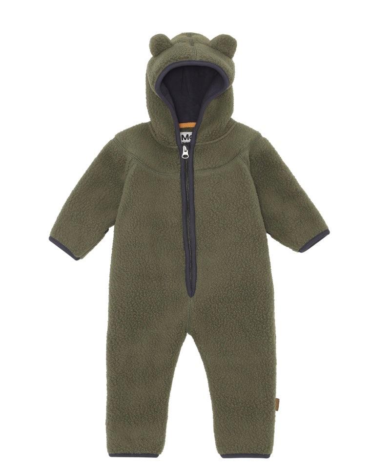 Fleece Umeko Soft Shell Baby Romper | Recycled Polyester in Forest | Molo - The Ridge Kids