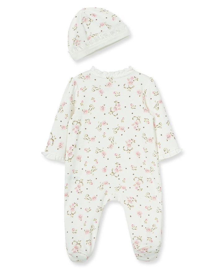 Footed Onesie and Hat Set | Vintage Rose Print | Little Me - The Ridge Kids