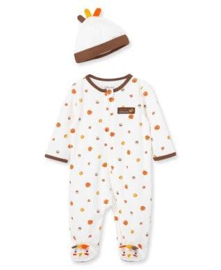 Footed Onesie with hat | My First Thanksgiving | Little Me - The Ridge Kids