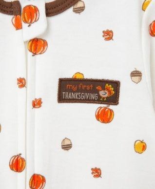 Footed Onesie with hat | My First Thanksgiving | Little Me - The Ridge Kids