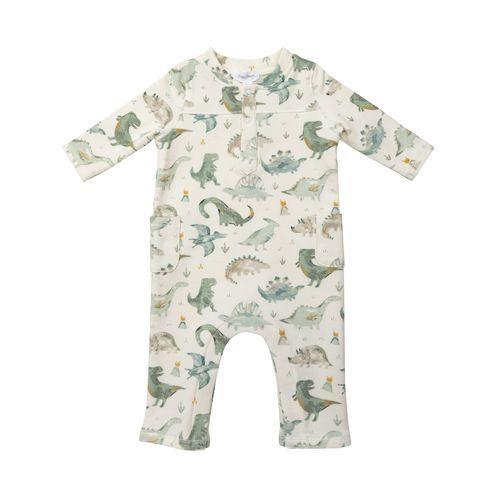 French Terry Romper | Happy Dino | Angel Dear - The Ridge Kids