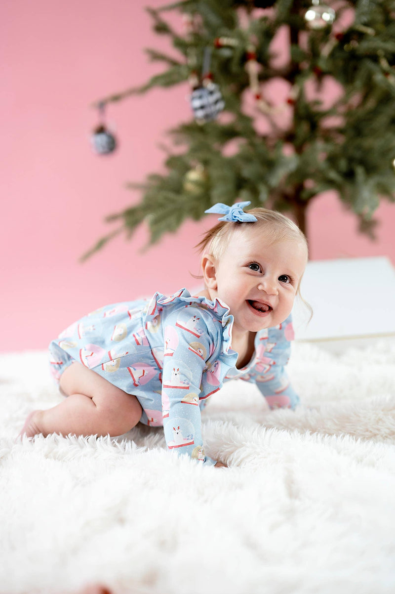 Girls Baby Bubble | Leah Romper -Snow Globe | Ollie Jay - The Ridge Kids