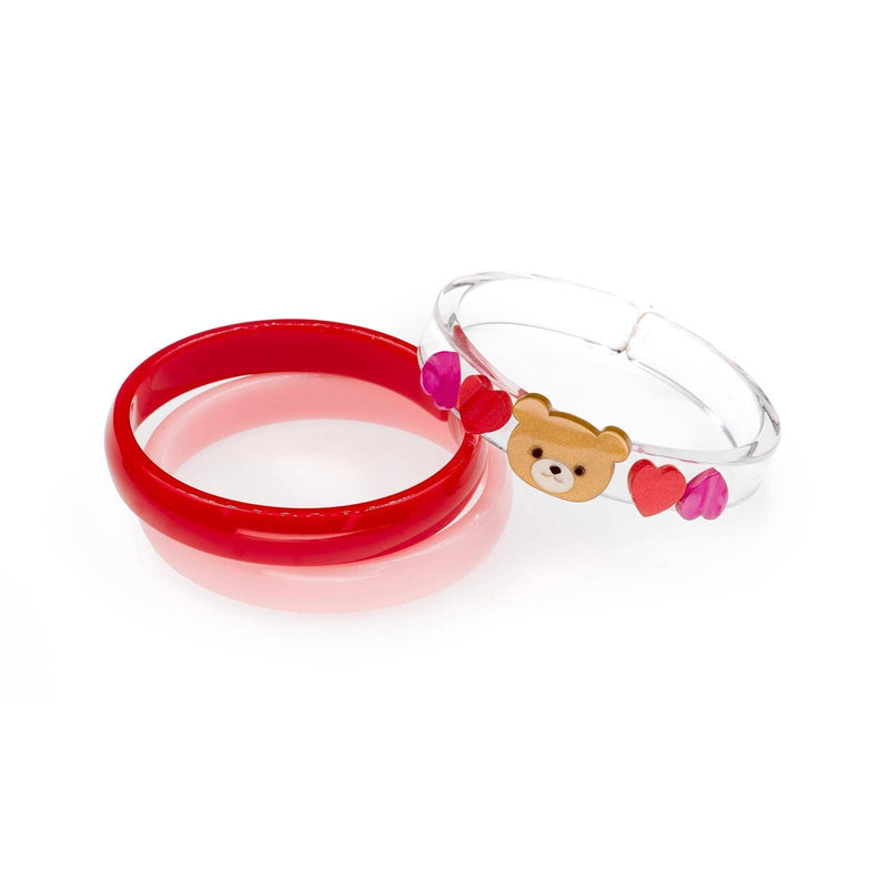 Girls Bangles | Bear with Hearts Pearlized | Lilies and Roses NY - The Ridge Kids