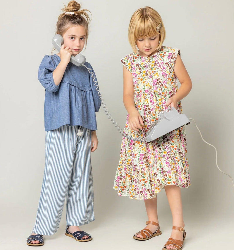 Girls Bottoms | Theodore Pant - Skinny Blue Stripe | Pink Chicken - The Ridge Kids