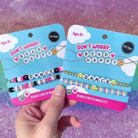 Girls Bracelets | Don't Worry Bead Happy-Stretch Beaded Bracelets- Dance | Top Trenz - The Ridge Kids