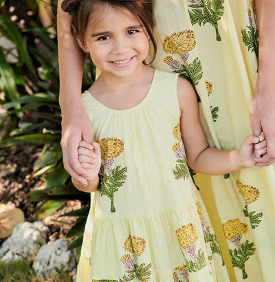 Girls Dress | Eloise - Yellow Marigold | Pink Chicken - The Ridge Kids