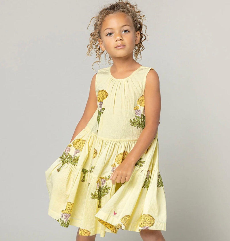 Girls Dress | Eloise - Yellow Marigold | Pink Chicken - The Ridge Kids