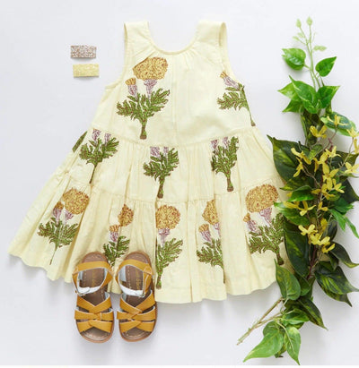 Girls Dress | Eloise - Yellow Marigold | Pink Chicken - The Ridge Kids