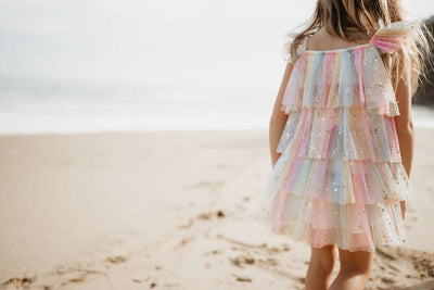 Girls Dress | Layered Dress- Pink Multi | Petite Hailey - The Ridge Kids