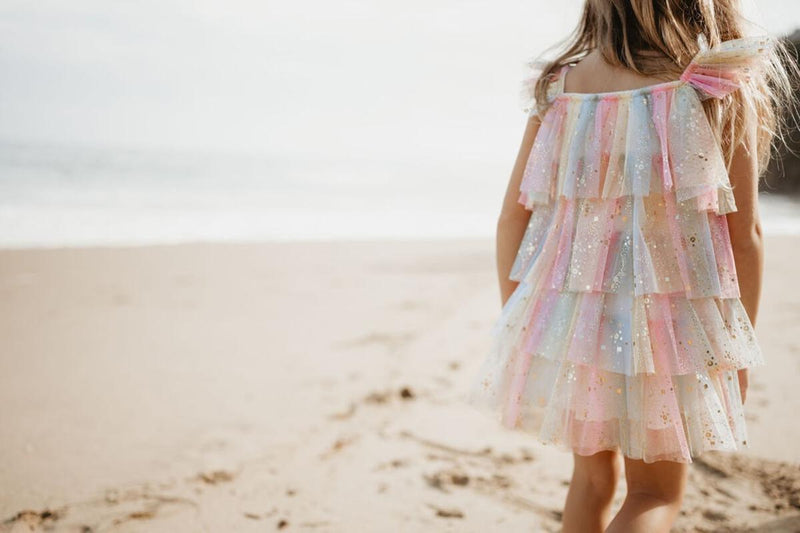 Girls Dress | Layered Dress- Pink Multi | Petite Hailey - The Ridge Kids