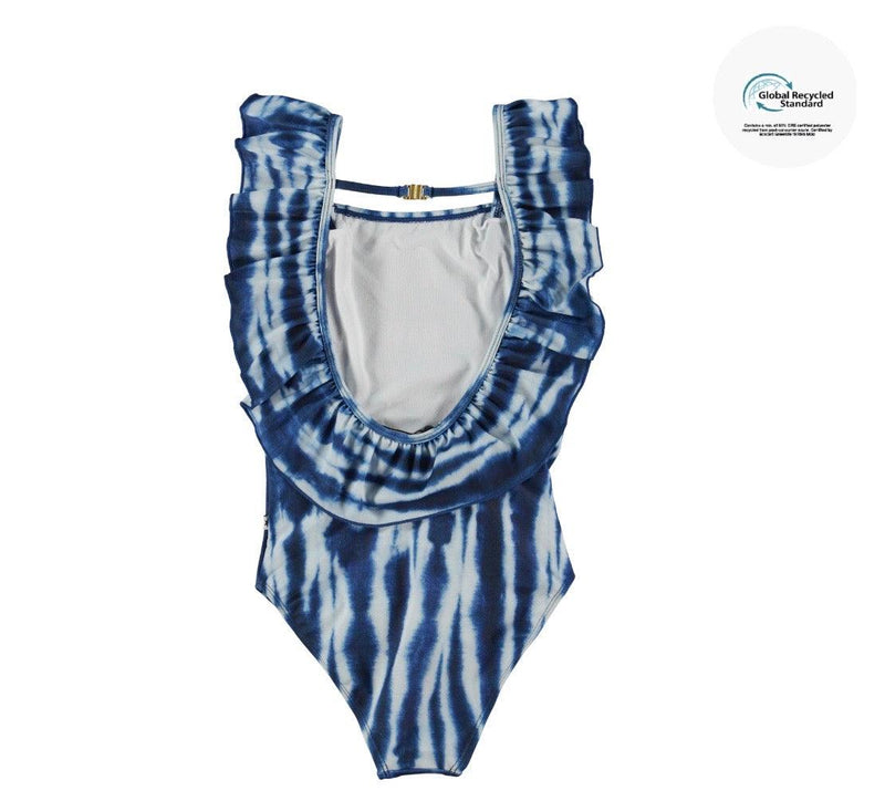 Girls Swimwear Nathalie Swimsuit | Tie Dye Vertical | Molo - The Ridge Kids