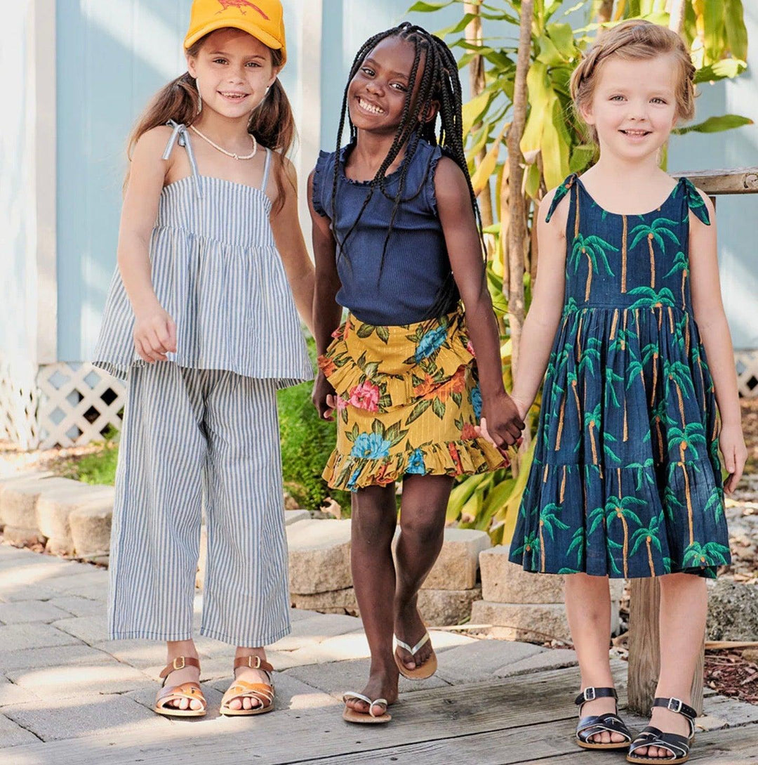 Girls Top | Stella-Blue Skinny Stripe | Pink Chicken - The Ridge Kids