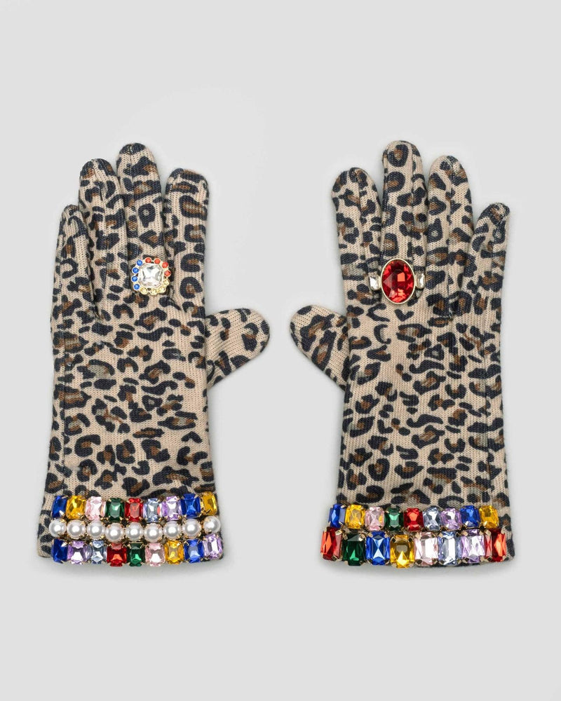 Gloves | Jungle Leopard Print Jeweled | Super Smalls - The Ridge Kids