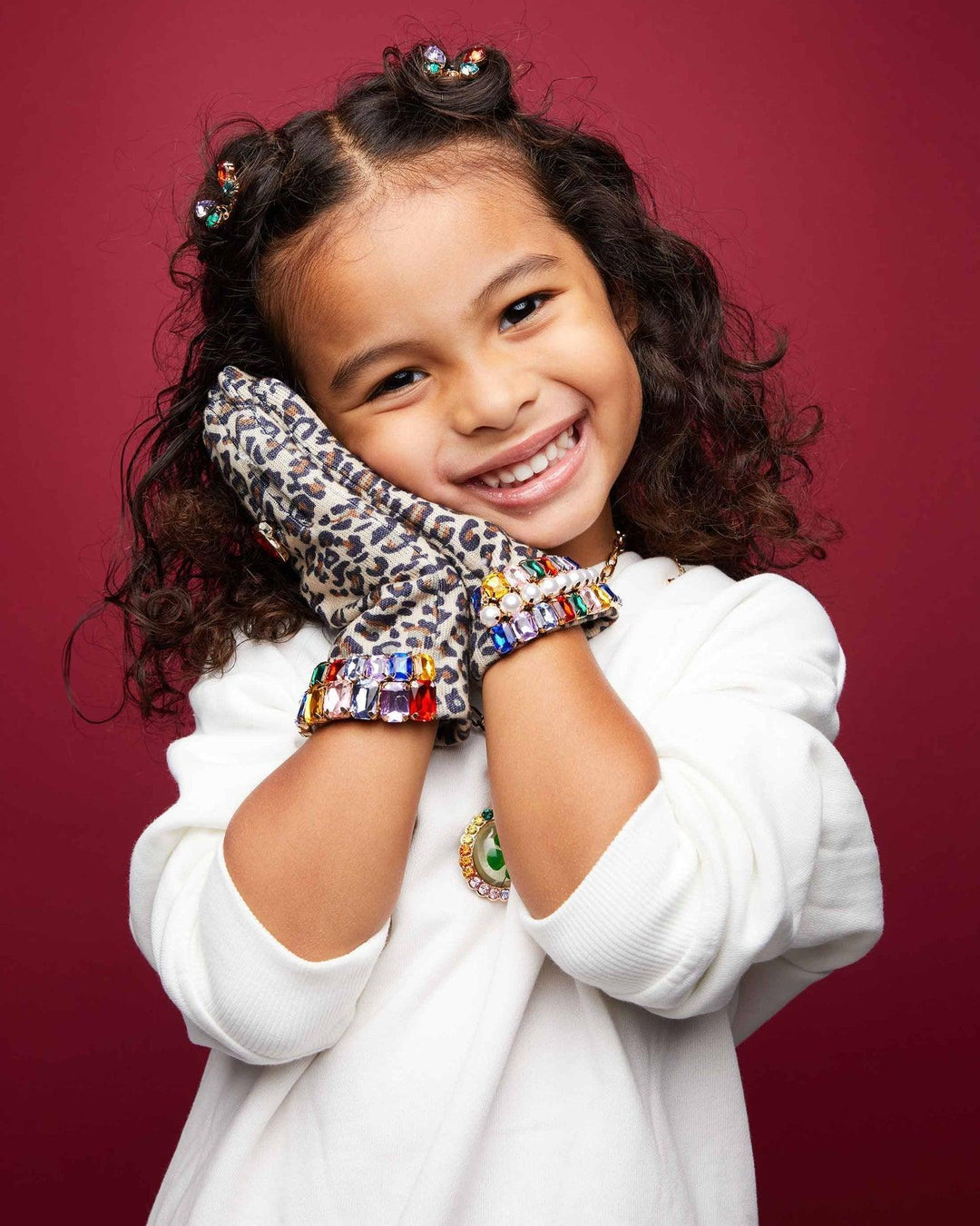 Gloves | Jungle Leopard Print Jeweled | Super Smalls - The Ridge Kids