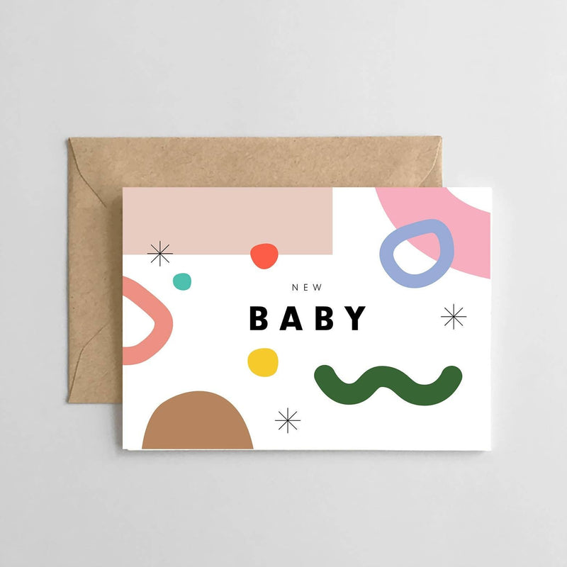 Greeting Card | New Baby Abstract Card | Spaghetti & Meatballs - The Ridge Kids