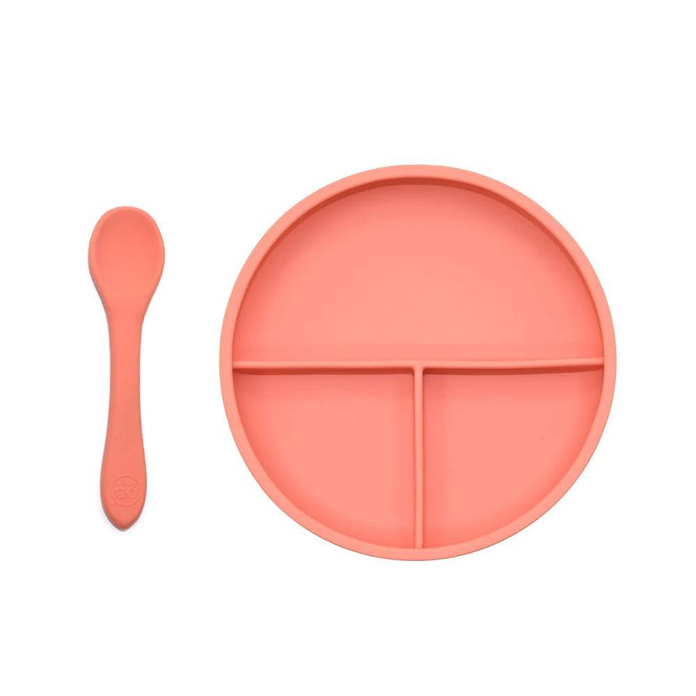 Suction Divider Plate & Spoon Set | Feeding | O.B. Design - The Ridge Kids